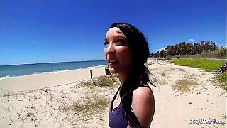 Skinny Teen Tania Pickup for First Assfuck at Public Strand by old Guy